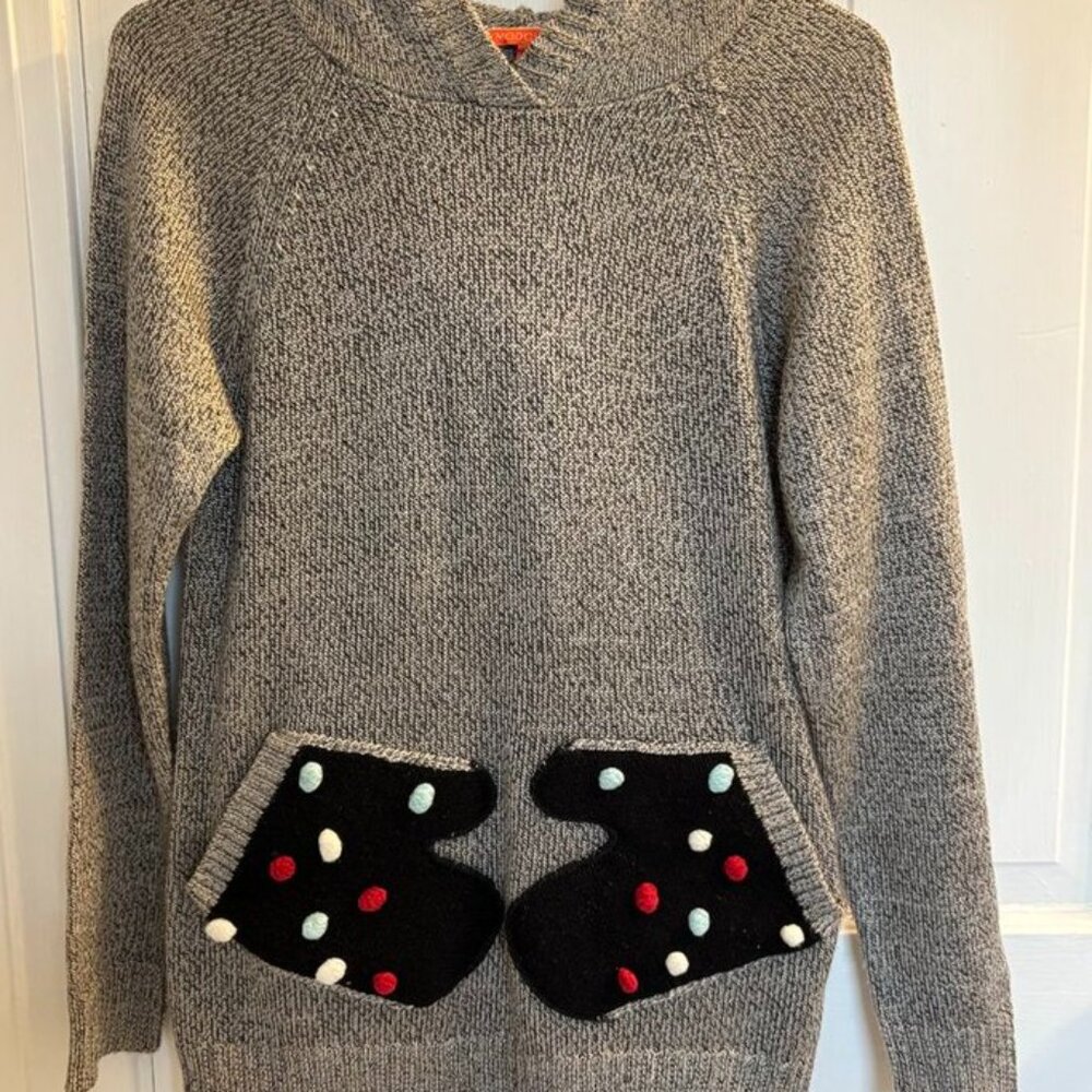 Modcloth Smitten by Mittens Hooded Sweater, size S